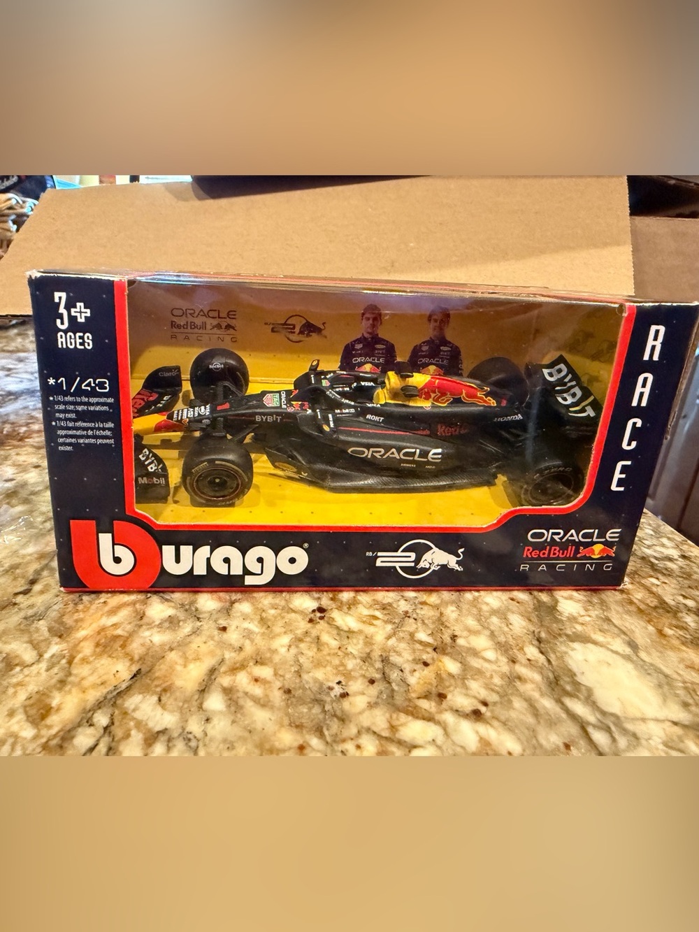 Burago Oracle Red Bull Racing Black & Yellow Formula Car Toy